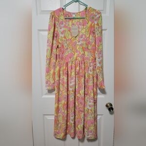 NWT MONKI Floral Dress With 70's Vibe